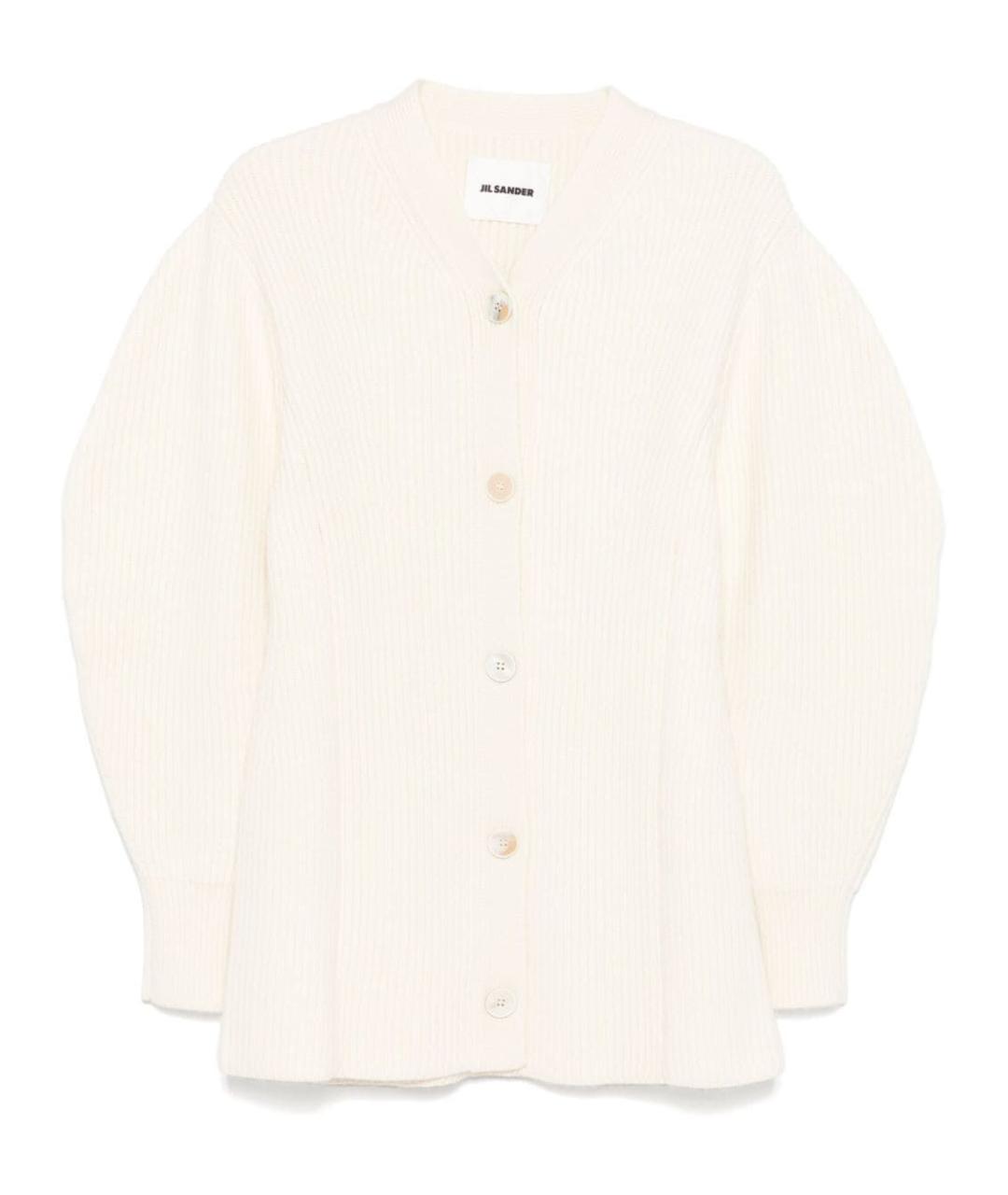 JIL SANDER Бежевый шерстяной кардиган, фото 1
