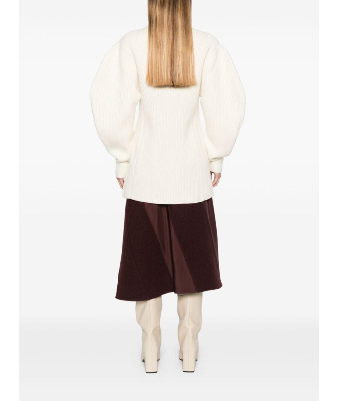 JIL SANDER Бежевый шерстяной кардиган, фото 5