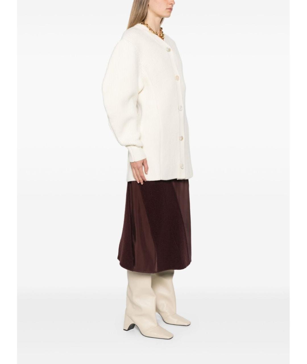 JIL SANDER Бежевый шерстяной кардиган, фото 3