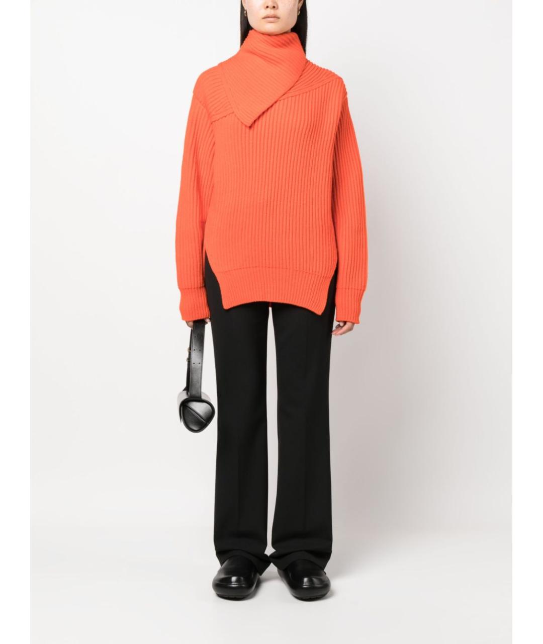 JIL SANDER Оранжевый шерстяной кардиган, фото 3