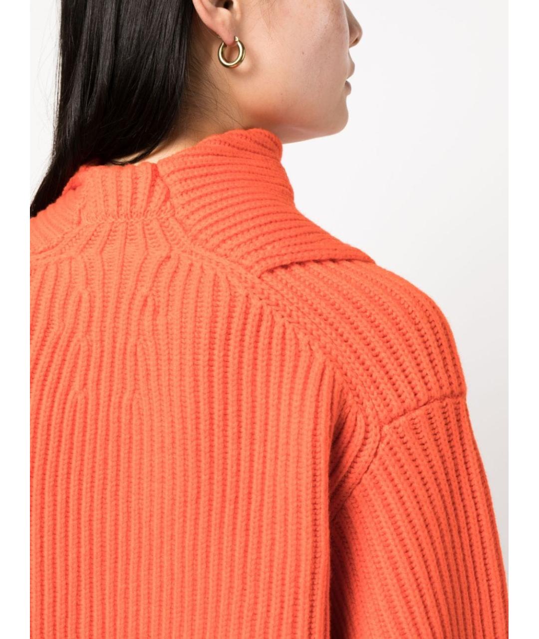 JIL SANDER Оранжевый шерстяной кардиган, фото 5