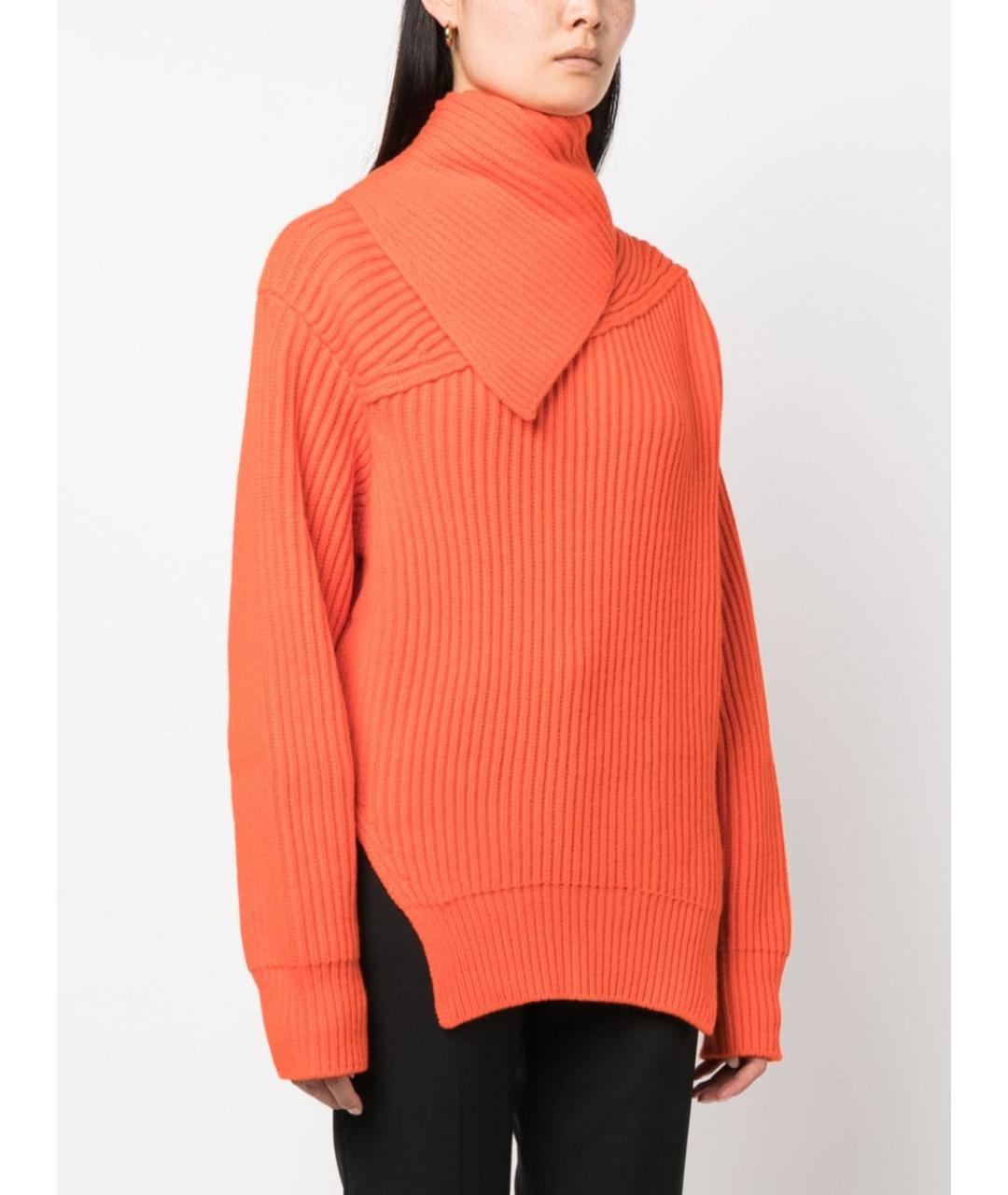JIL SANDER Оранжевый шерстяной кардиган, фото 2