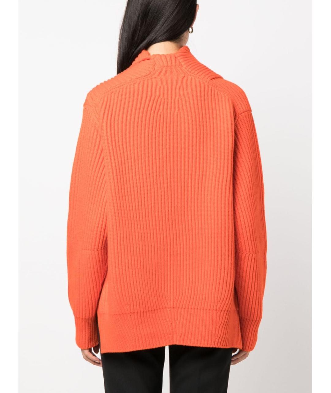 JIL SANDER Оранжевый шерстяной кардиган, фото 4