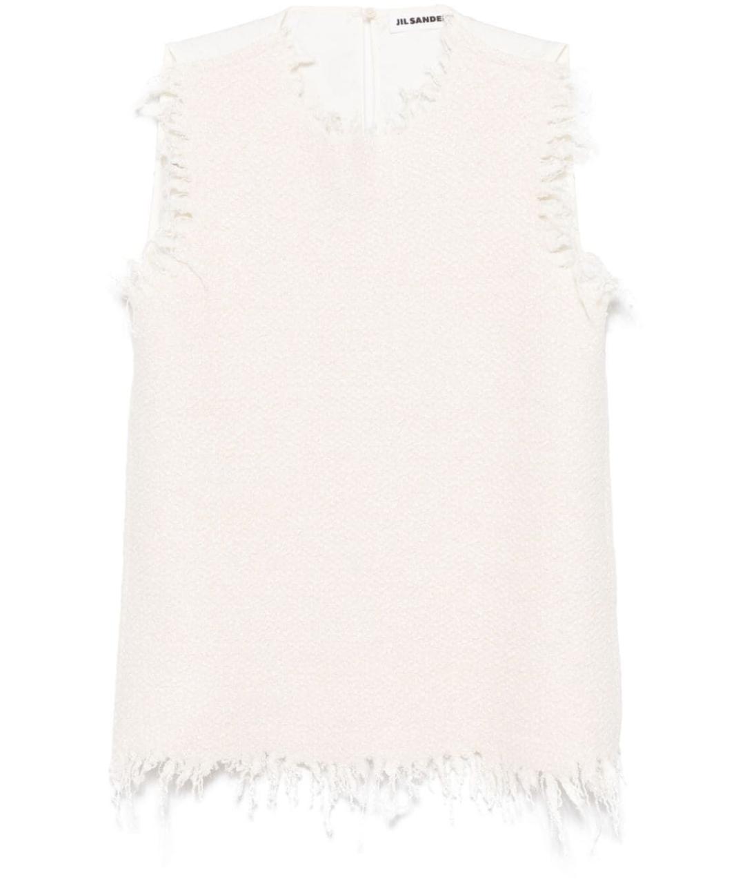 JIL SANDER Белая вискозная майка, фото 1