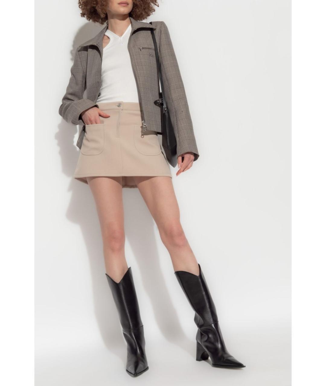 COURREGES Бежевая юбка мини, фото 2