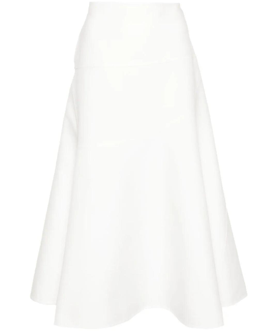 JIL SANDER Белая хлопковая юбка миди, фото 1