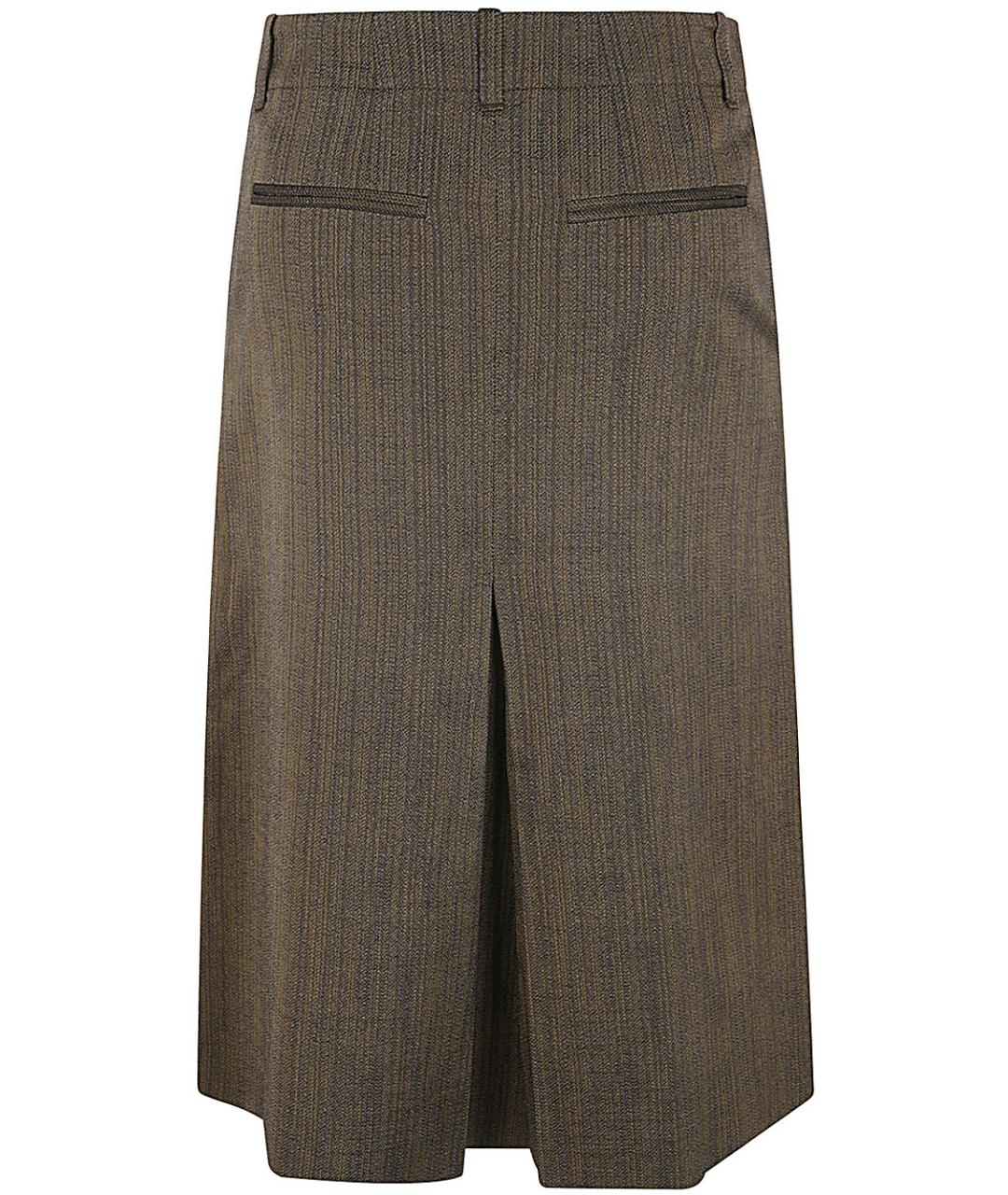 DRIES VAN NOTEN Коричневая хлопковая юбка миди, фото 2