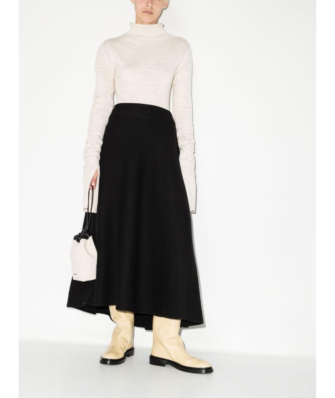 JIL SANDER Черная юбка миди, фото 3
