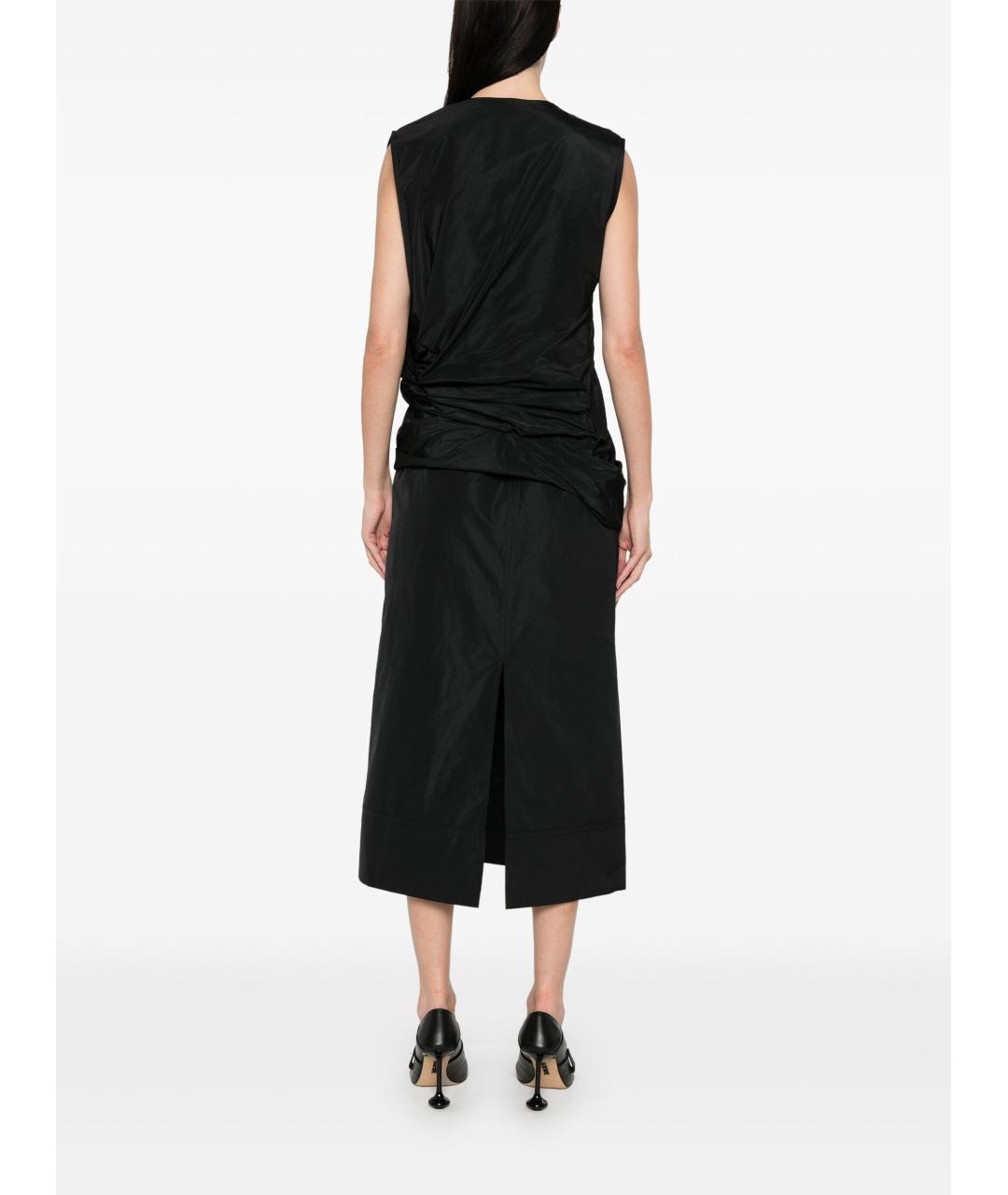 JIL SANDER Черное полиэстеровое повседневное платье, фото 5