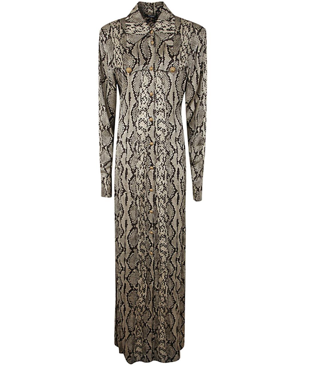 BALMAIN Коричневое вискозное повседневное платье, фото 1