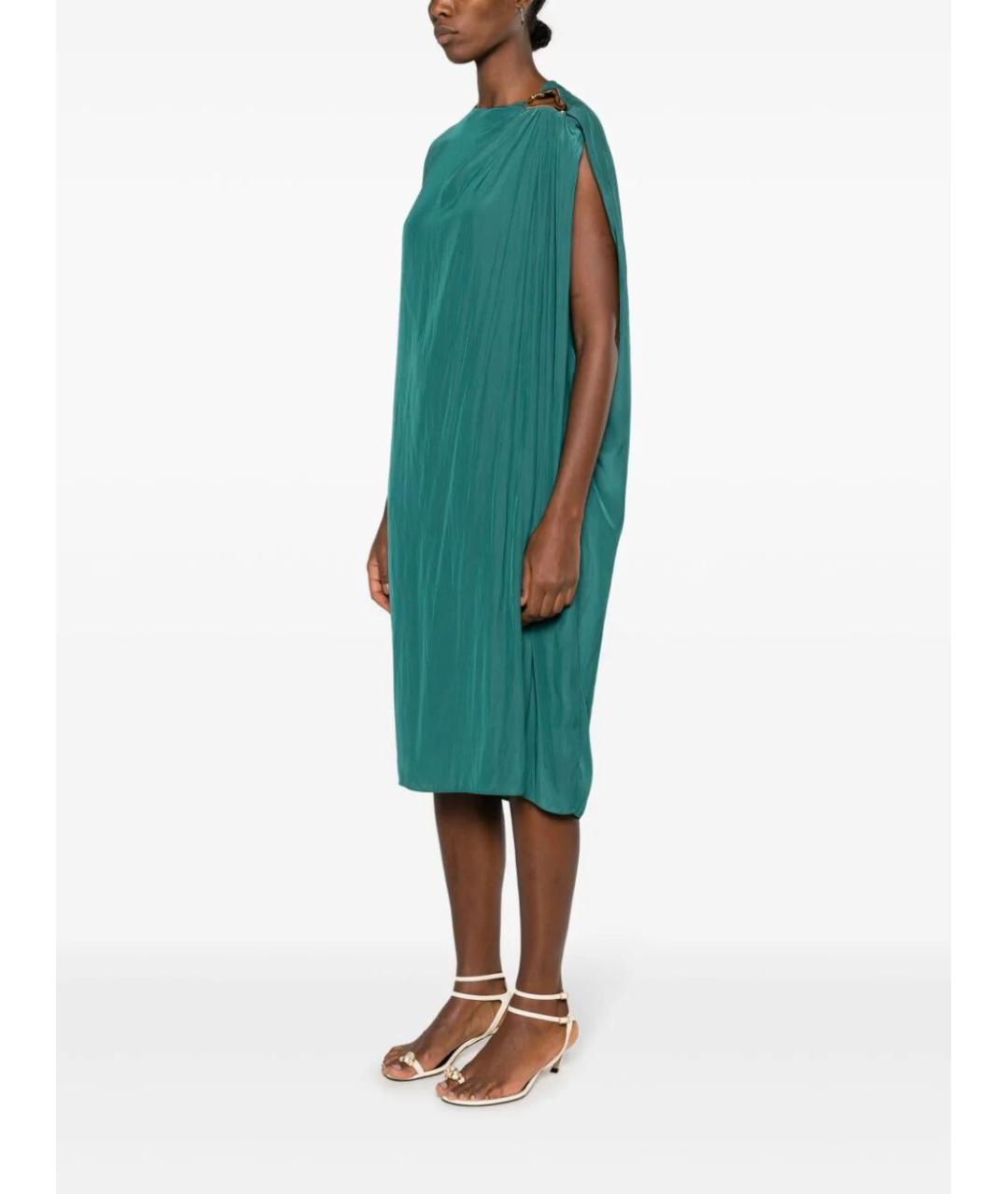 LANVIN Бирюзовое полиэстеровое повседневное платье, фото 2