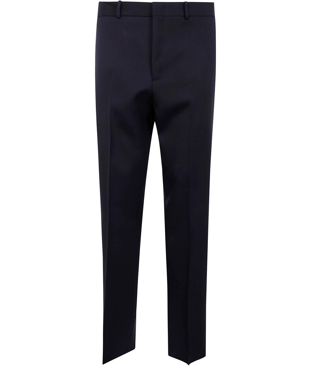JIL SANDER Синие шерстяные повседневные брюки, фото 1
