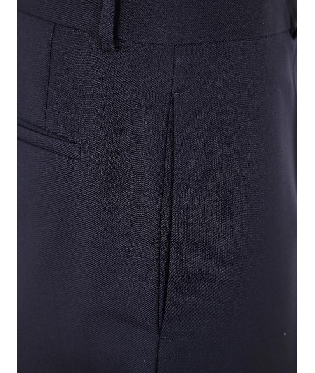 JIL SANDER Синие шерстяные повседневные брюки, фото 3