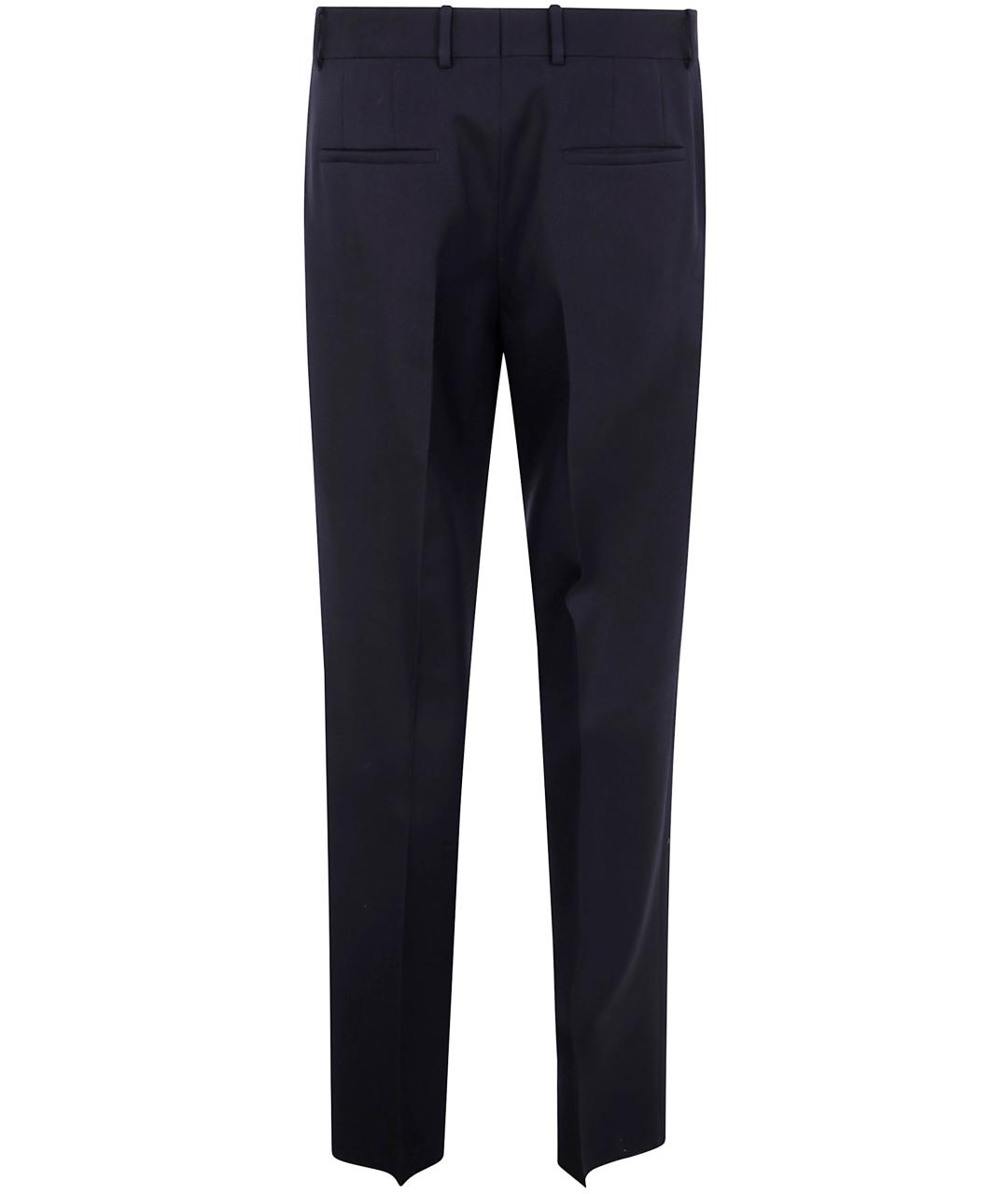 JIL SANDER Синие шерстяные повседневные брюки, фото 2