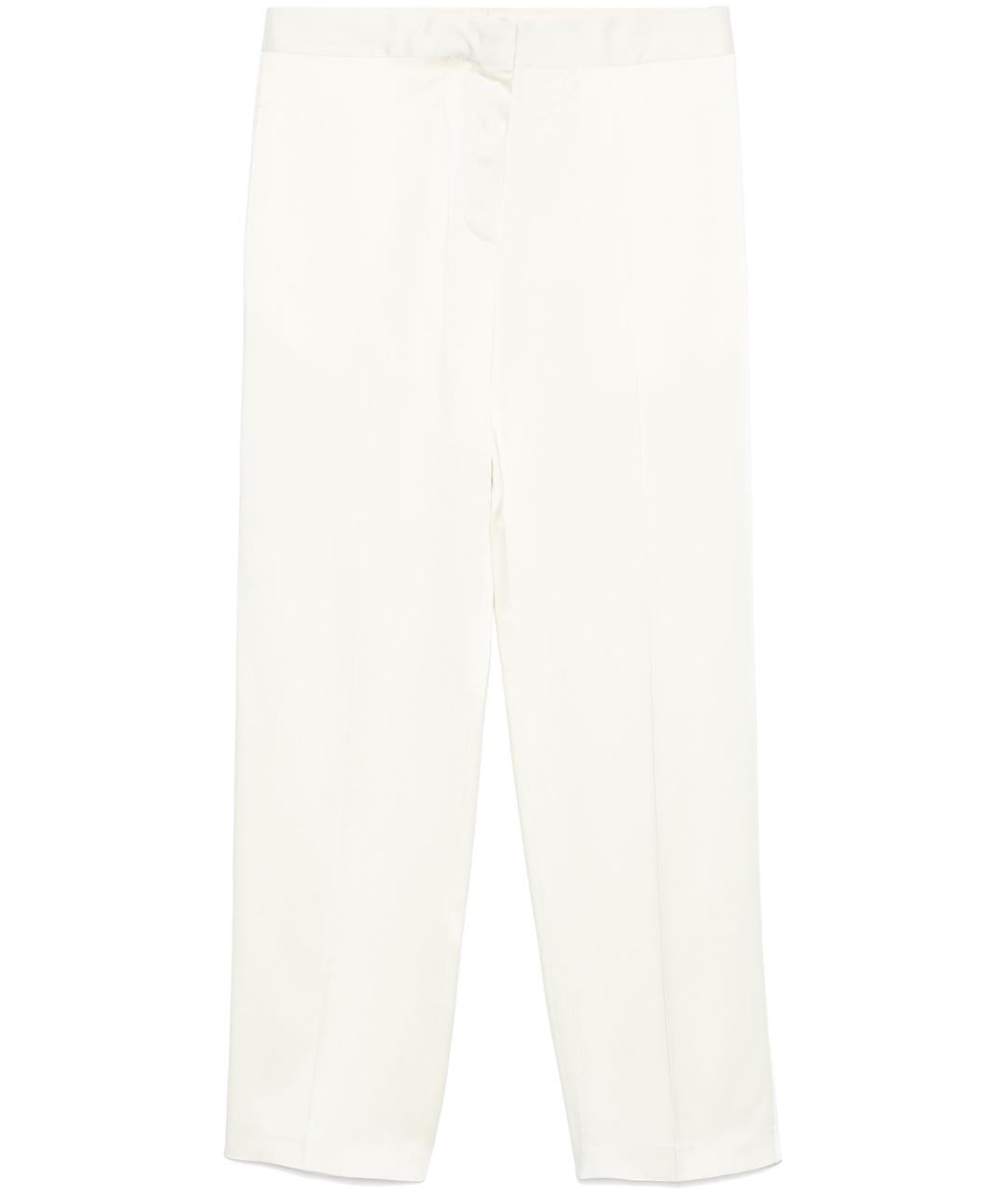 JIL SANDER Белые вискозные прямые брюки, фото 1