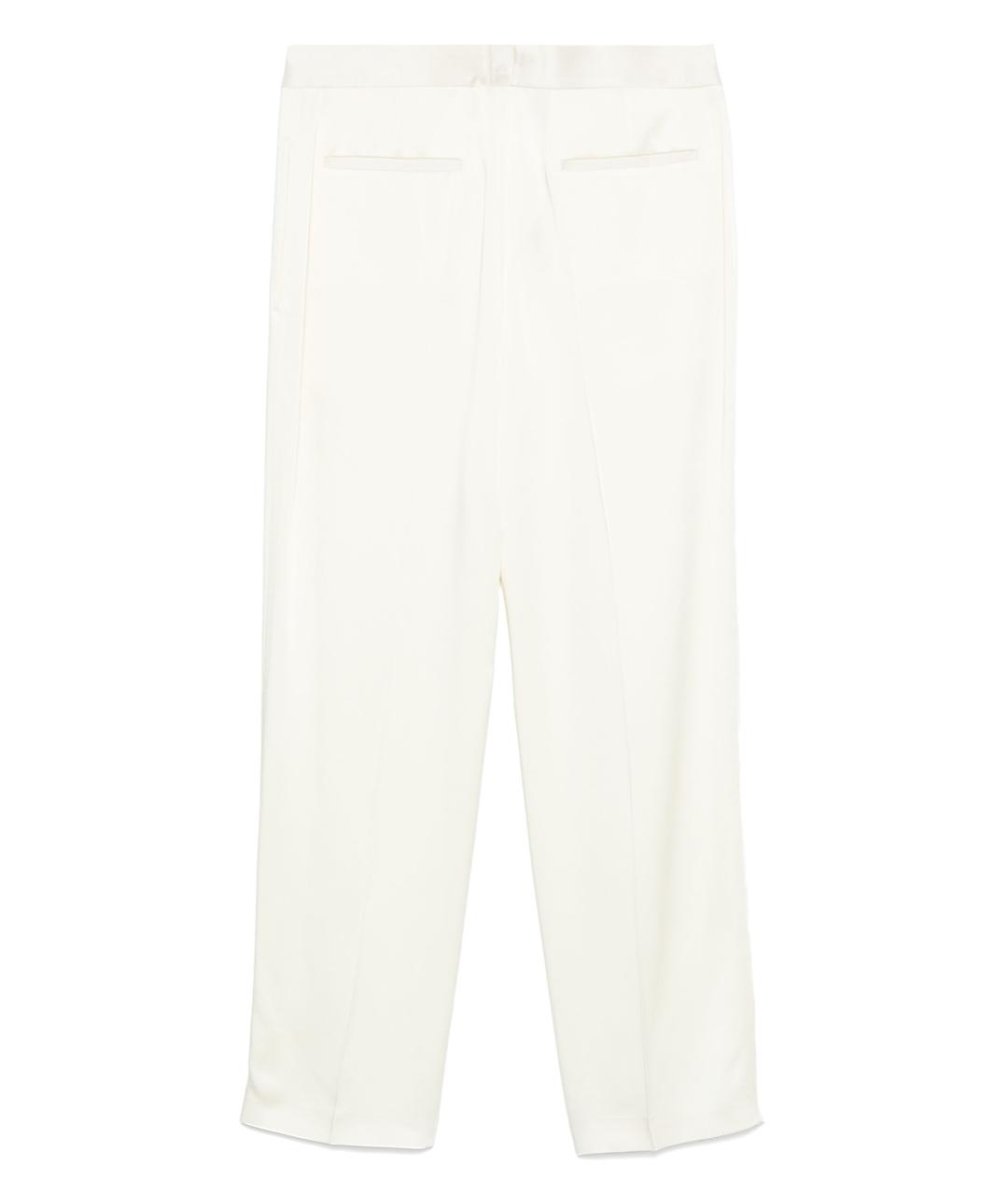 JIL SANDER Белые вискозные прямые брюки, фото 2