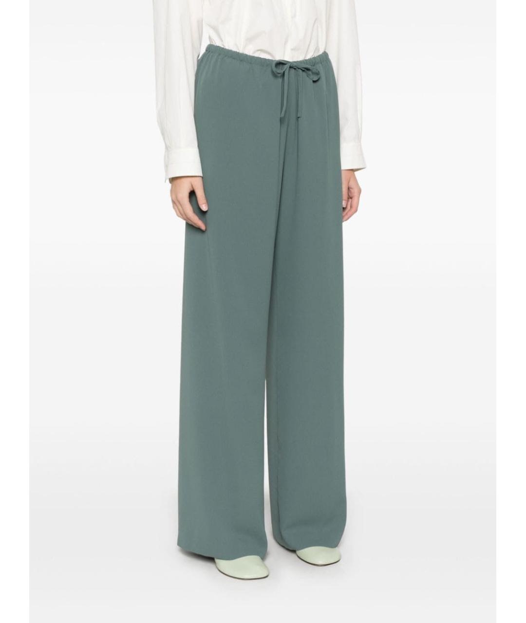 DRIES VAN NOTEN Зеленые полиэстеровые прямые брюки, фото 4