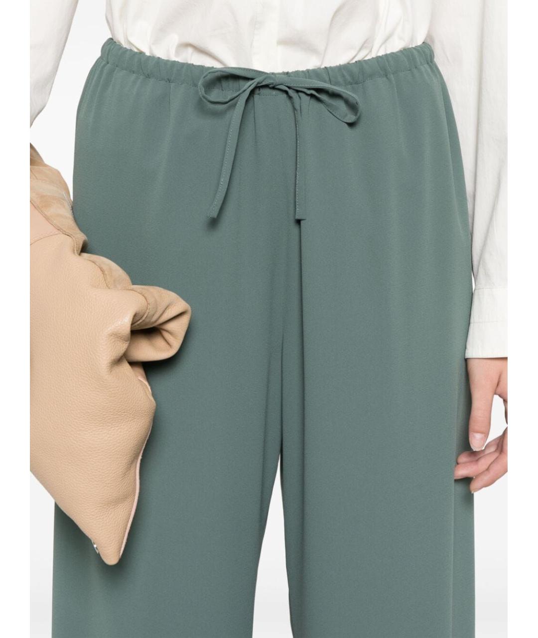DRIES VAN NOTEN Зеленые полиэстеровые прямые брюки, фото 2