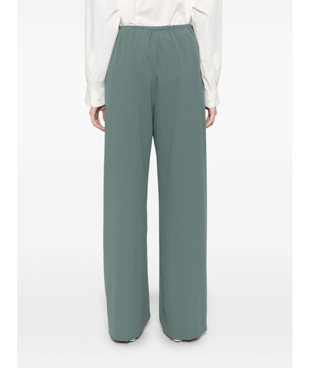 DRIES VAN NOTEN Зеленые полиэстеровые прямые брюки, фото 5