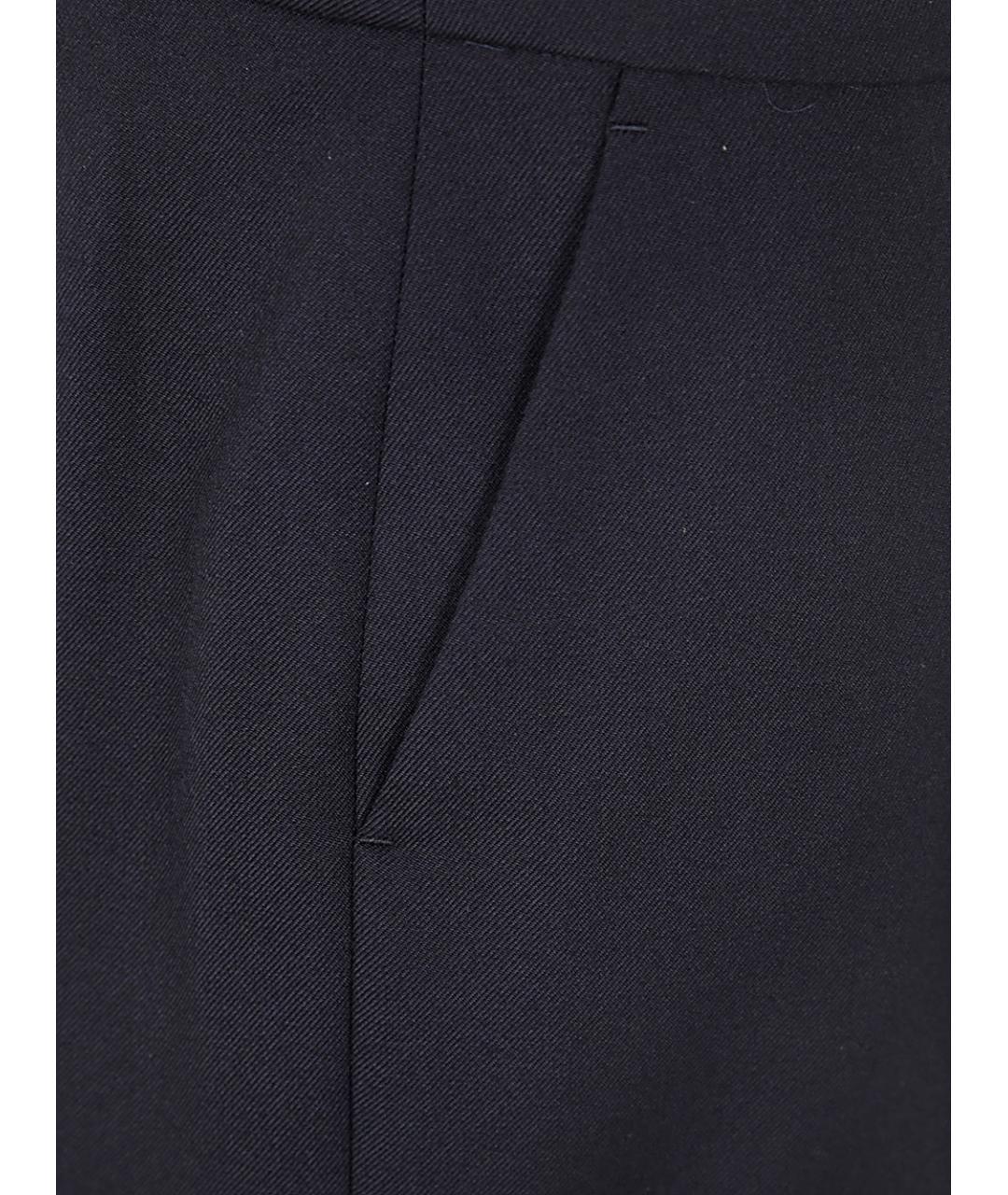 DRIES VAN NOTEN Черные шерстяные прямые брюки, фото 3