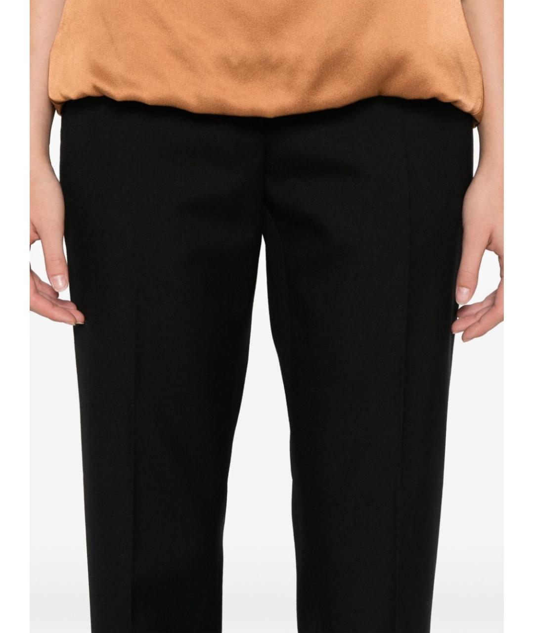 DRIES VAN NOTEN Черные шерстяные прямые брюки, фото 4