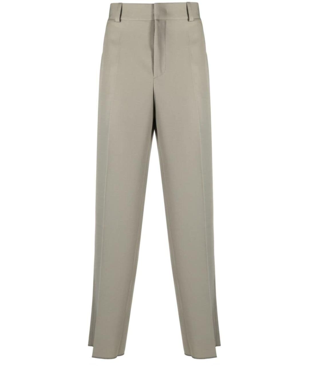 JIL SANDER Зеленые шерстяные повседневные брюки, фото 1
