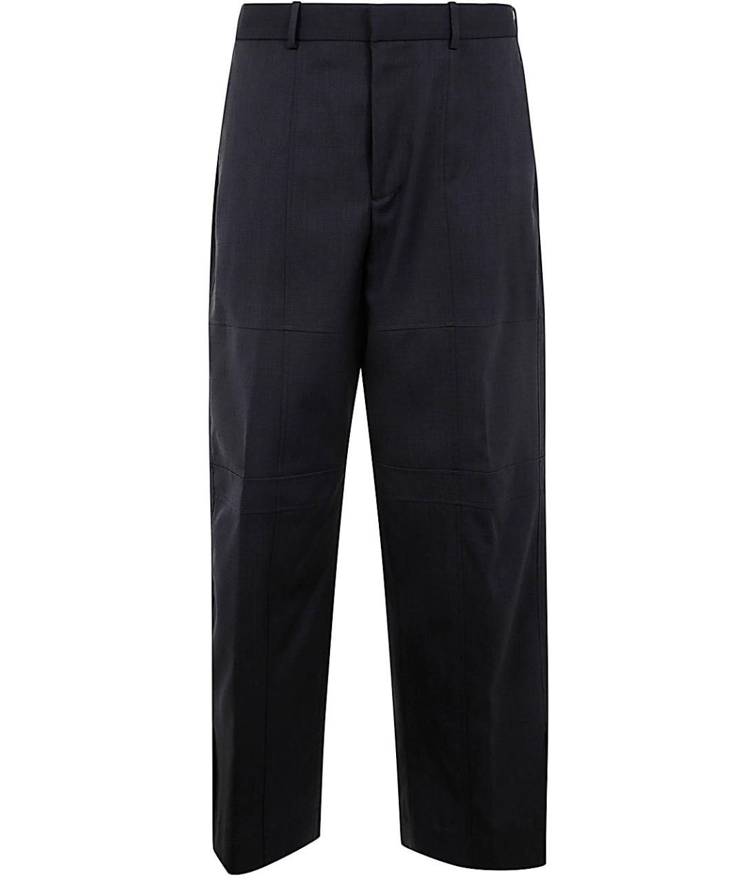 JIL SANDER Антрацитовые шерстяные повседневные брюки, фото 1
