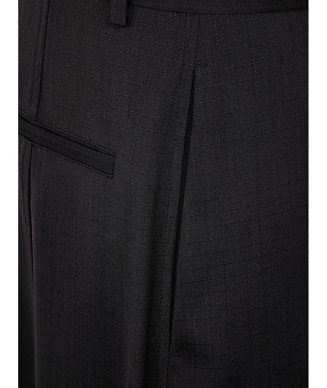 JIL SANDER Антрацитовые шерстяные повседневные брюки, фото 3