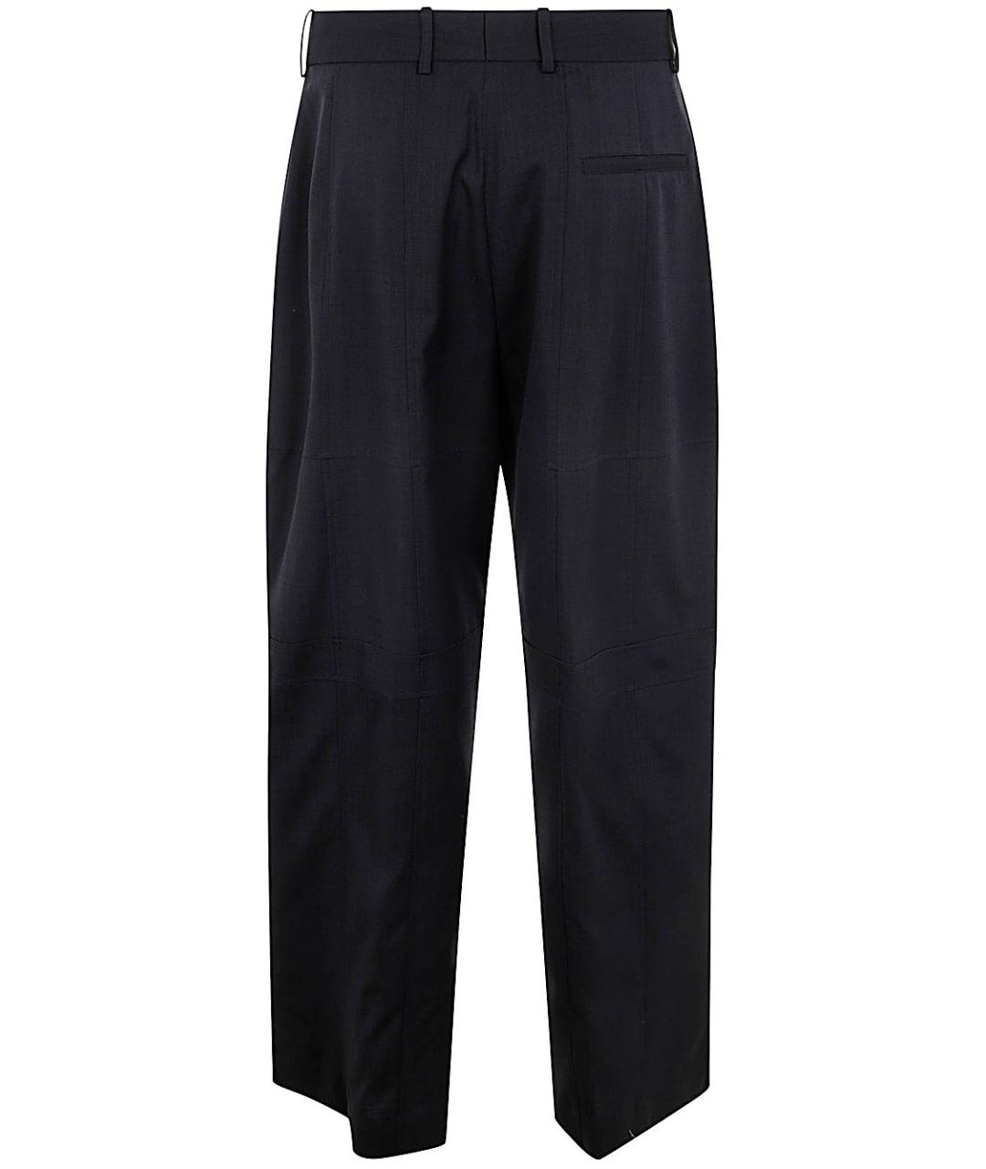 JIL SANDER Антрацитовые шерстяные повседневные брюки, фото 2