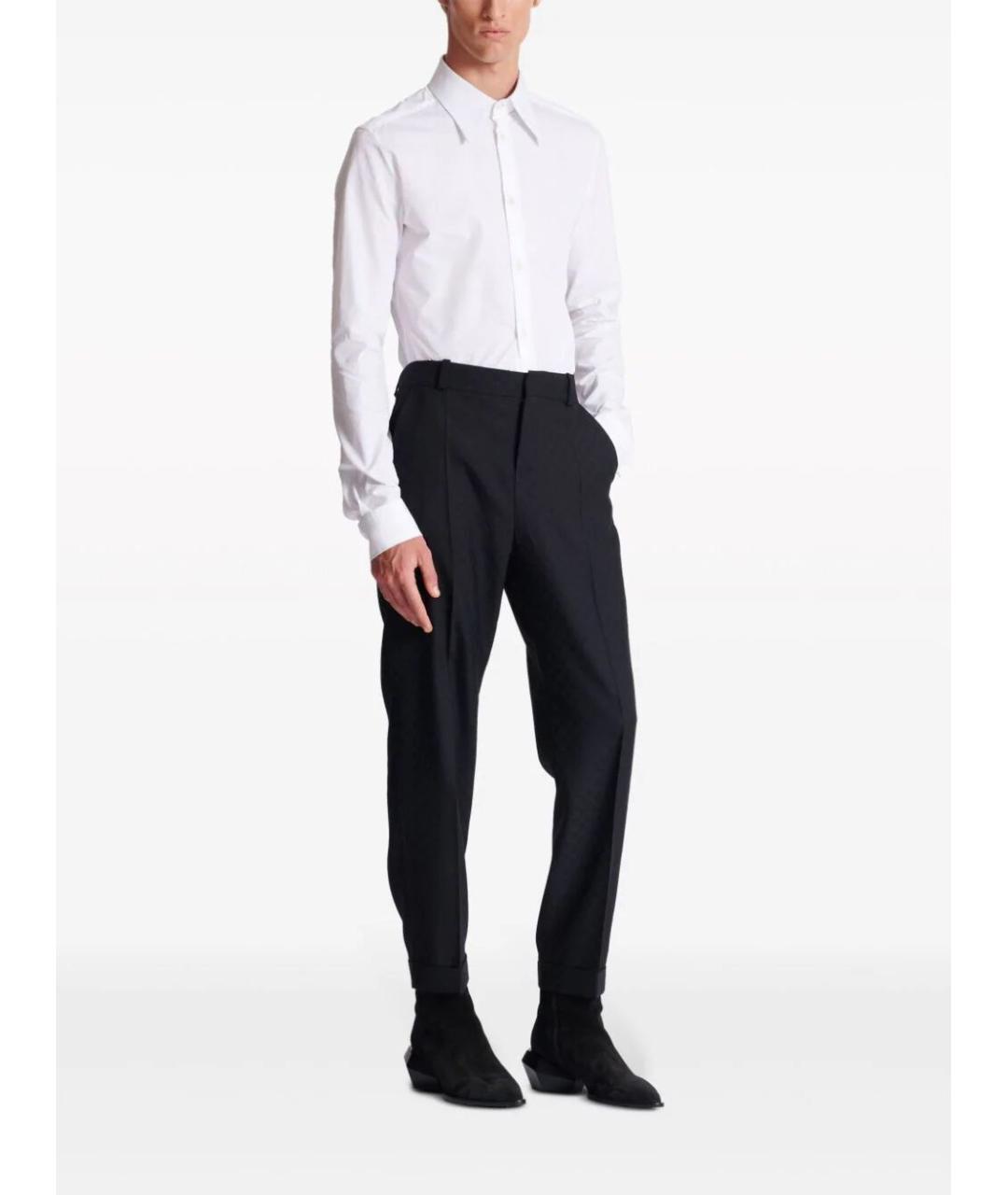 BALMAIN Черные шерстяные повседневные брюки, фото 5