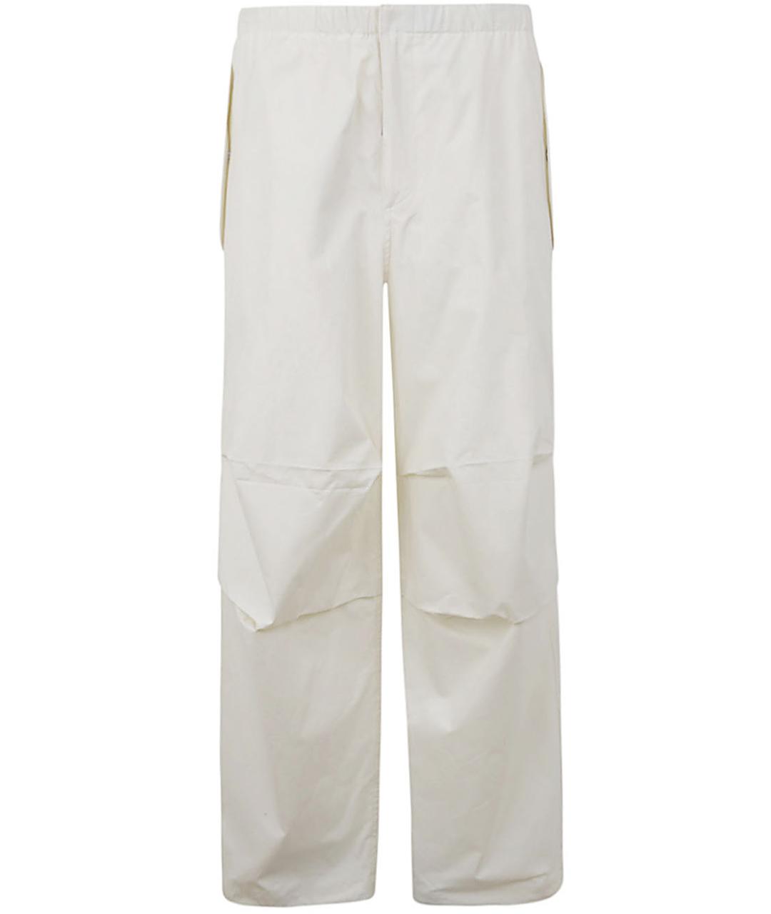 JIL SANDER Белые хлопковые повседневные брюки, фото 1