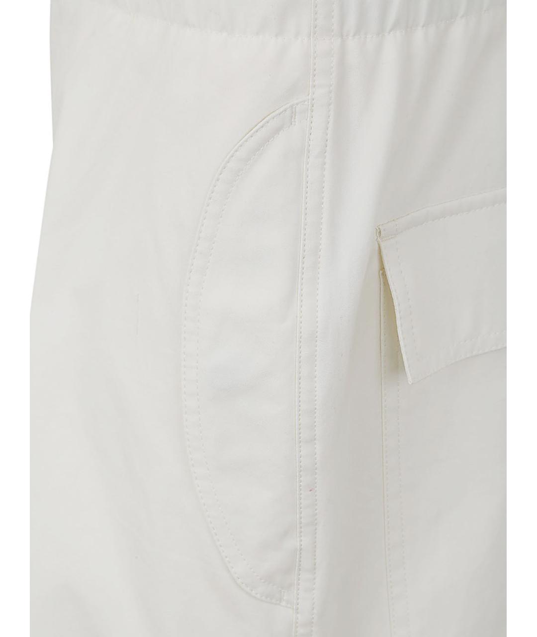 JIL SANDER Белые хлопковые повседневные брюки, фото 3