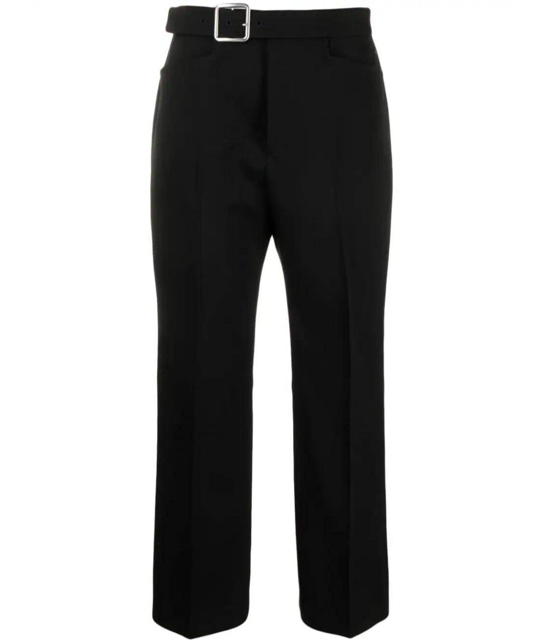 JIL SANDER Черные шерстяные прямые брюки, фото 1