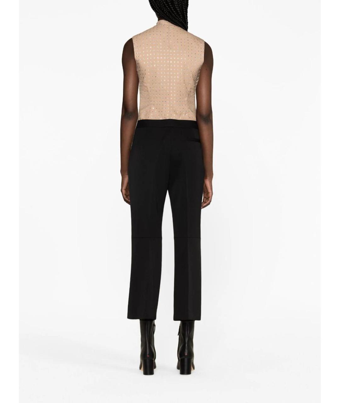 JIL SANDER Черные шерстяные прямые брюки, фото 4