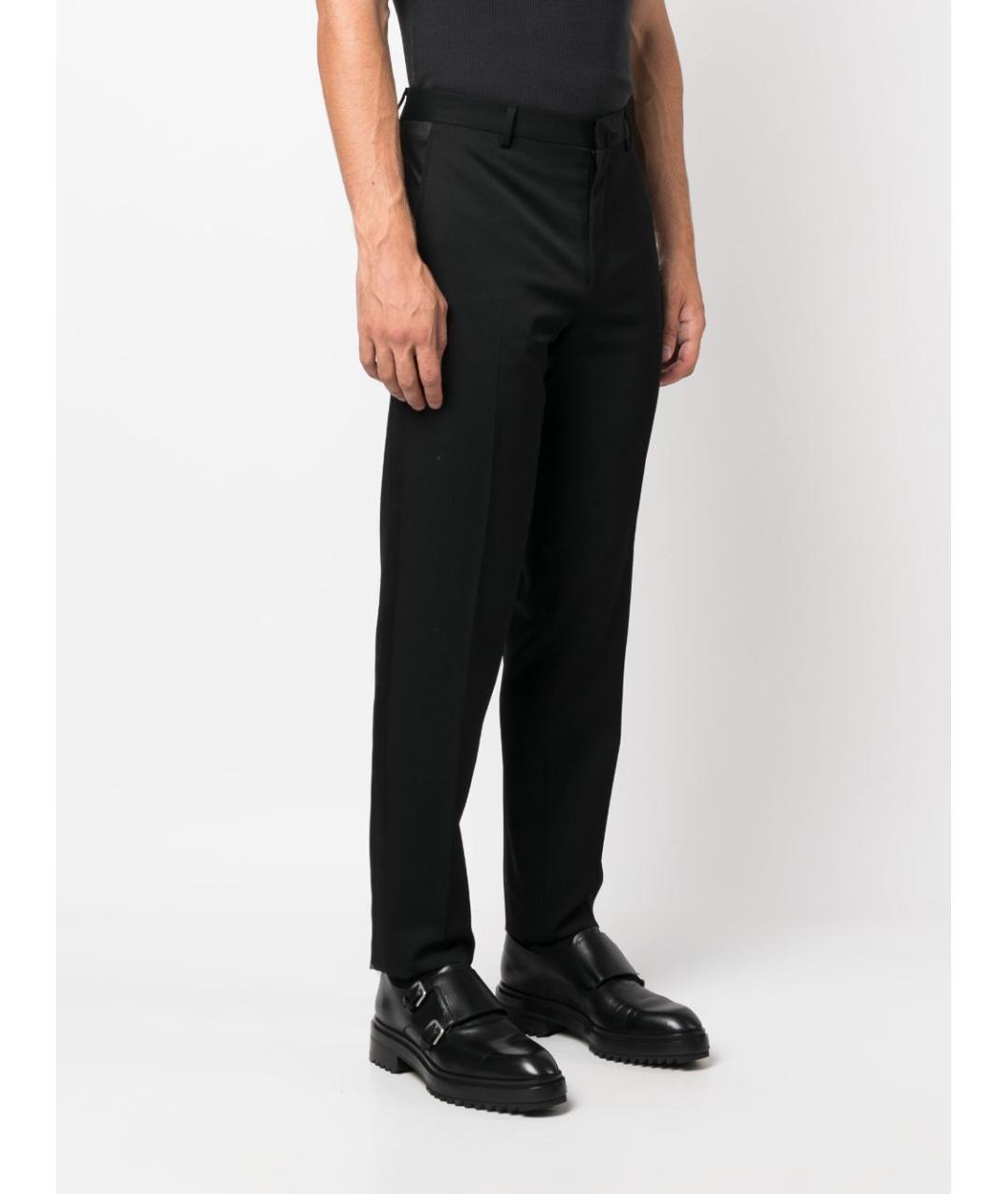 LANVIN Черные шерстяные повседневные брюки, фото 4