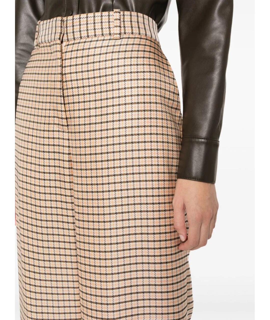 LANVIN Бежевые вискозные прямые брюки, фото 3