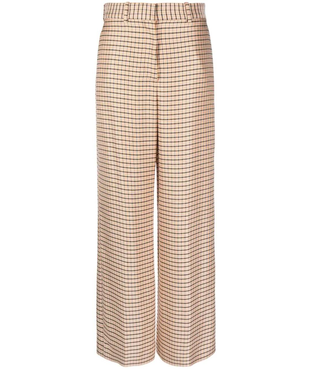 LANVIN Бежевые вискозные прямые брюки, фото 1