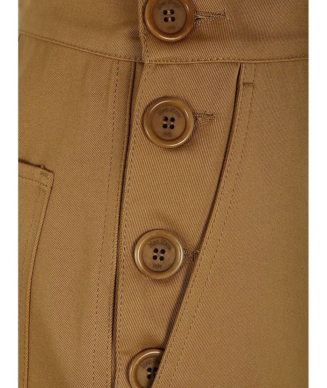 MAX MARA Коричневая хлопковая юбка миди, фото 3