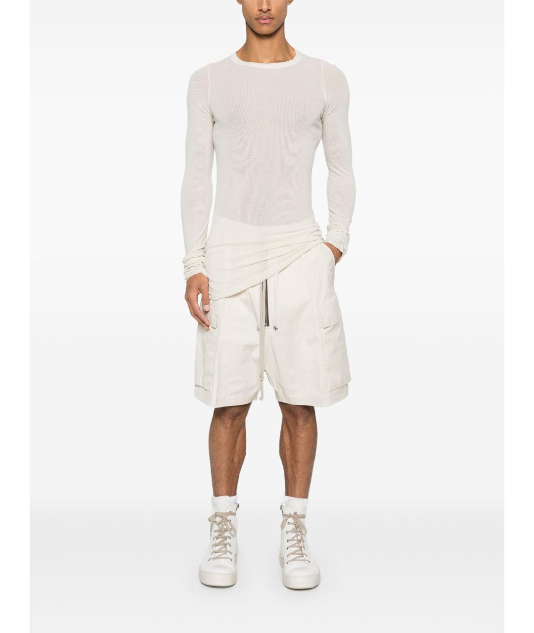 RICK OWENS Белые хлопковые шорты, фото 3