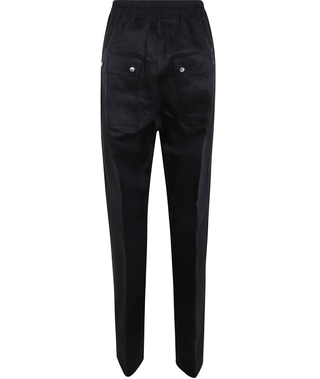 RICK OWENS Черные хлопковые прямые брюки, фото 2