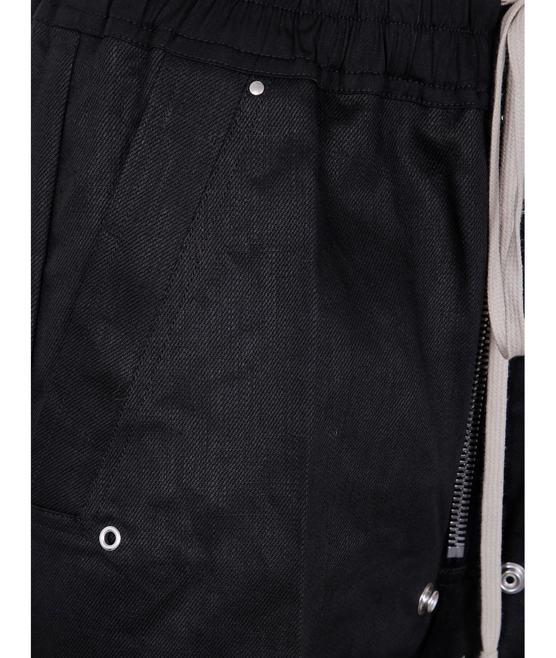 RICK OWENS Черные хлопковые прямые брюки, фото 3