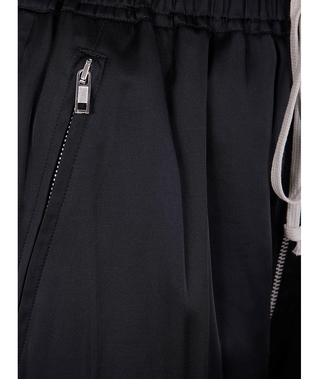 RICK OWENS Черные вискозные прямые брюки, фото 3