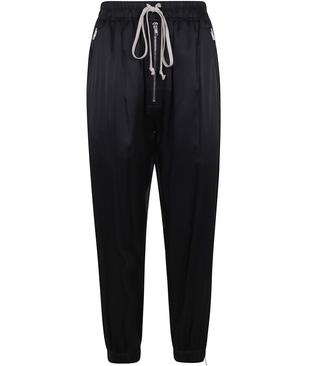 RICK OWENS Черные вискозные прямые брюки, фото 1