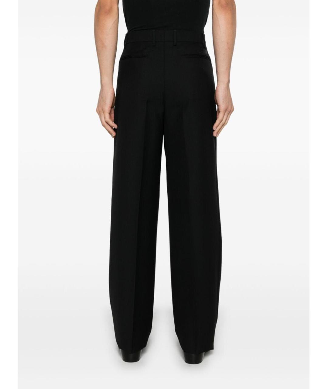 VERSACE Черные шерстяные повседневные брюки, фото 4