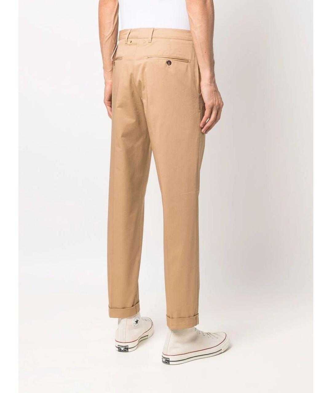 GOLDEN GOOSE DELUXE BRAND Бежевые хлопковые повседневные брюки, фото 3