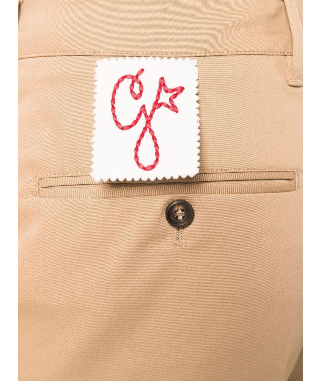 GOLDEN GOOSE DELUXE BRAND Бежевые хлопковые повседневные брюки, фото 2