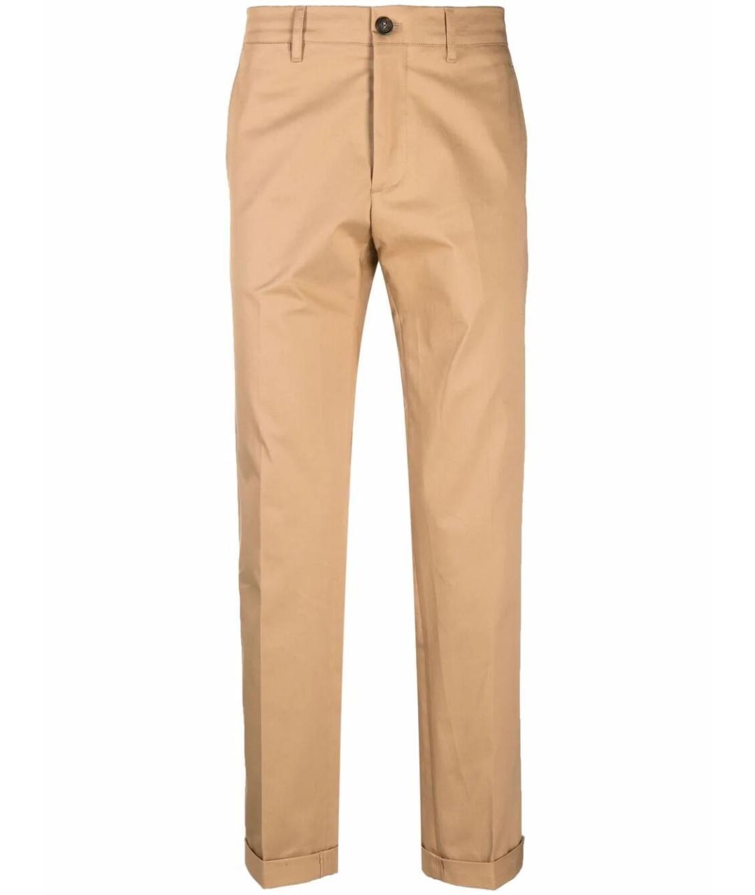 GOLDEN GOOSE DELUXE BRAND Бежевые хлопковые повседневные брюки, фото 1