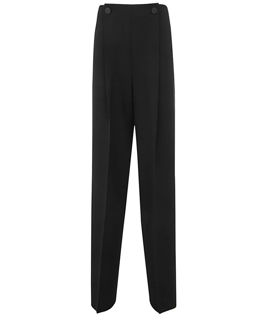 MAX MARA Черные полиэстеровые прямые брюки, фото 1