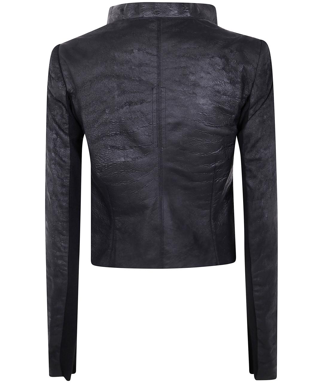 RICK OWENS Черная кожаная куртка, фото 2