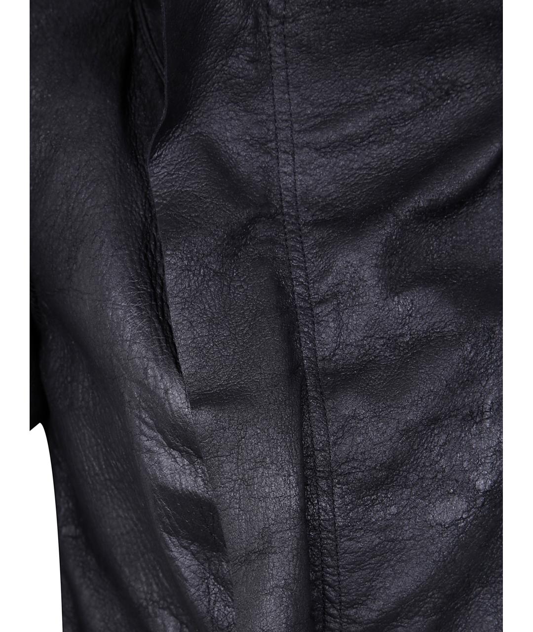 RICK OWENS Черная кожаная куртка, фото 3